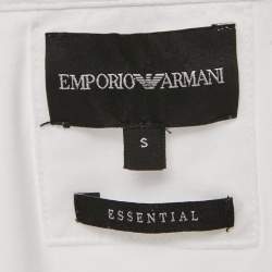 Pre Owned Emporio Armani Essential White Cotton Jersey Polo T-Shirt S