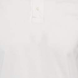 Pre Owned Emporio Armani Essential White Cotton Jersey Polo T-Shirt S