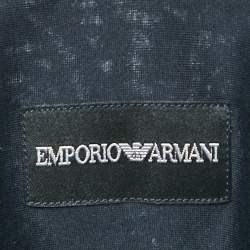 Pre Owned Emporio Armani Navy Blue Cotton Jersey Long Sleeve Shirt L