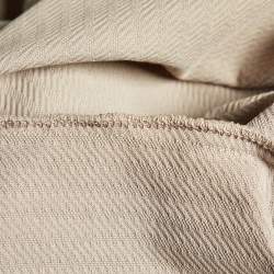 Emporio Armani Beige Textured Knit Crew Neck T-Shirt XL