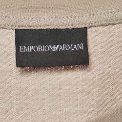 Emporio Armani Beige Textured Knit Crew Neck T-Shirt XL