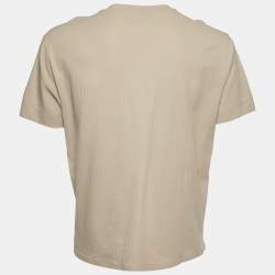 Emporio Armani Beige Textured Knit Crew Neck T-Shirt XL