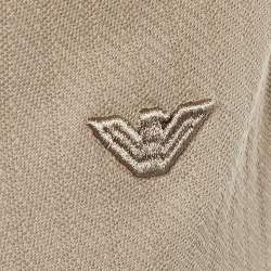 Emporio Armani Beige Textured Knit Crew Neck T-Shirt XL