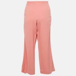 Emporio Armani Pink Crepe Wide-Leg Trousers S
