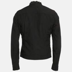 Emporio Armani Black Textured Synthetic Johnny Slim Fit Jacket M