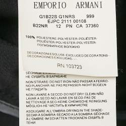 Emporio Armani Black Textured Synthetic Johnny Slim Fit Jacket M