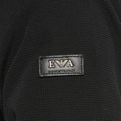 Emporio Armani Black Textured Synthetic Johnny Slim Fit Jacket M