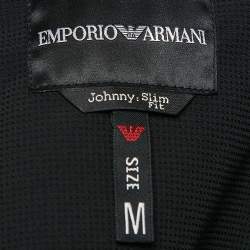 Emporio Armani Black Textured Synthetic Johnny Slim Fit Jacket M