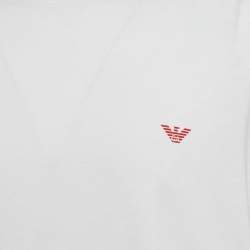 Pre Owned Emporio Armani Underwear White Cotton Jersey T-Shirt XL