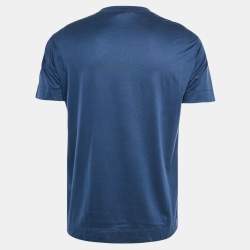 Emporio Armani Navy Blue Logo Embroidered Jersey T-Shirt XL