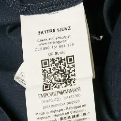 Emporio Armani Navy Blue Logo Embroidered Jersey T-Shirt XL