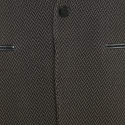 Emporio Armani Black/Brown Patterned Wool Blend Single Breasted Blazer L