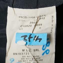 Pre Owned Emporio Armani Blue Line Blue Linen Single Breasted Blazer M