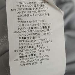 Pre Owned Emporio Armani Grey Virgin Wool Formal Trousers XL