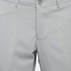 Pre Owned Emporio Armani Grey Virgin Wool Formal Trousers XL