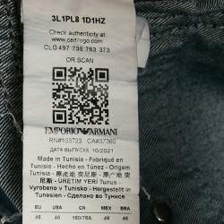 Emporio Armani Navy Blue Denim Workwear Jeans L Waist 35"