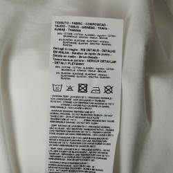 Pre Owned Emporio Armani White Logo Printed Cotton Crew Neck T-Shirt XXL