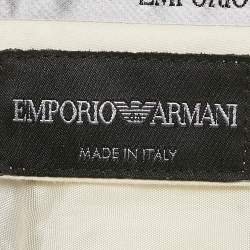 Pre Owned Emporio Armani Sage Green Wool Formal Trousers L