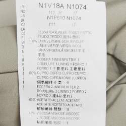 Pre Owned Emporio Armani Sage Green Wool Formal Trousers L