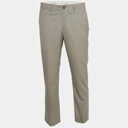 Pre Owned Emporio Armani Sage Green Wool Formal Trousers L
