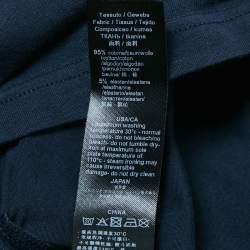 Emporio Armani Navy Blue Logo Printed Cotton Crew Neck T-Shirt XL