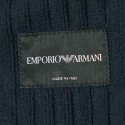Emporio Armani Navy Blue Cotton Single Breasted Jacket XXL