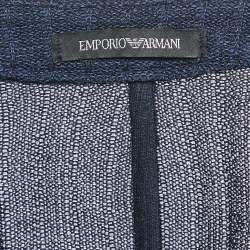 Emporio Armani Navy Blue Cotton Single Breasted Jacket XXL