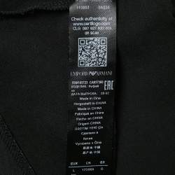Pre Owned Emporio Armani Black Logo Print Jersey T-Shirt L