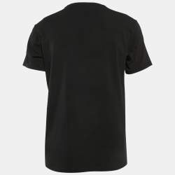 Pre Owned Emporio Armani Black Logo Print Jersey T-Shirt L
