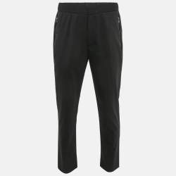 Emporio Armani Black Pinstripe Wool Blend Formal Trousers L