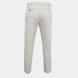 Emporio Armani Grey Cotton Drill Trousers L