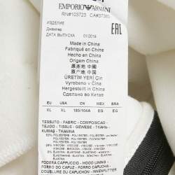 Pre Owned Emporio Armani White Eagle Logo Print Neoprene Hoodie XL