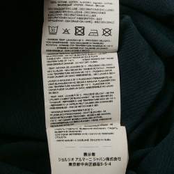 Pre Owned Emporio Armani Navy Blue Printed Cotton Crew Neck T-Shirt L