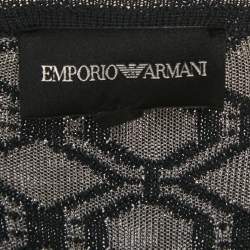 Emporio Armani Grey Patterned Wool Crew Neck Sweatshirt XL 