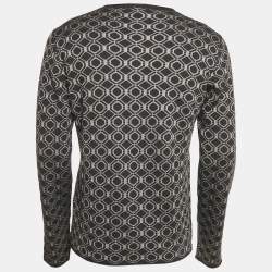 Emporio Armani Grey Patterned Wool Crew Neck Sweatshirt XL 