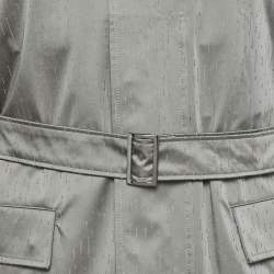 Emporio Armani Grey Textured Synthetic Zip-Up Jacket M