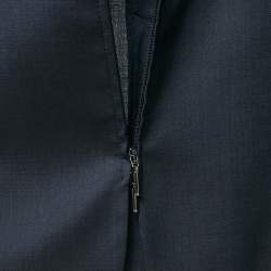 Emporio Armani Navy Blue Wool Zip-Up Blazer XL