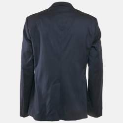 Emporio Armani Navy Blue Wool Zip-Up Blazer XL