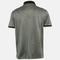 Emporio Armani Grey Cotton Knit Polo T-Shirt L