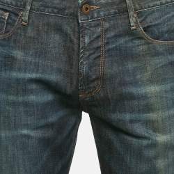 Emporio Armani Blue Faded Denim Skinny Jeans L Waist 34"
