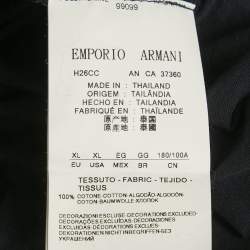 Emporio Armani Logo Print Navy Blue Cotton Round Neck T-Shirt XL