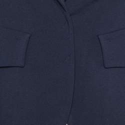 Emporio Armani Navy Blue Crepe Button Front Blazer S