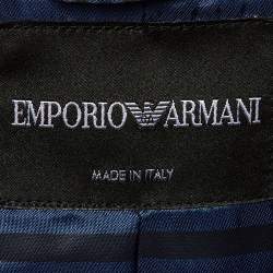 Emporio Armani Navy Blue Crepe Button Front Blazer S