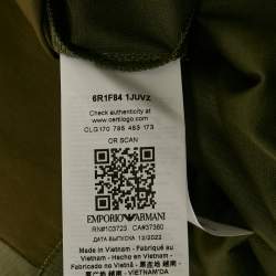 Emporio Armani Olive Green Cotton Blend and Cotton Knit Polo T-Shirt XXXL