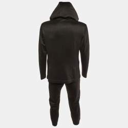 Emporio Armani Black Knit Hooded Jacket & Sweatpants L