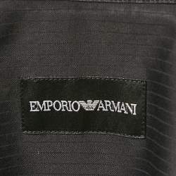 Emporio Armani Black Striped Cotton Long Sleeve Shirt XL