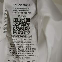 Emporio Armani White Cotton Zip-Up Long Sleeve Shirt L