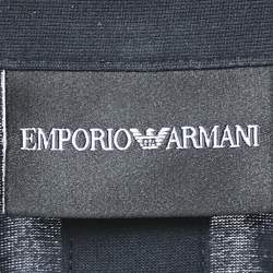 Emporio Armani Navy Blue Cotton Logo Tape Trimmed Polo T-Shirt XXL