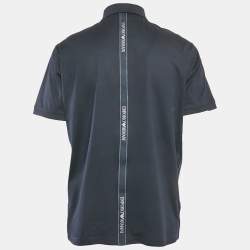 Emporio Armani Navy Blue Cotton Logo Tape Trimmed Polo T-Shirt XXL
