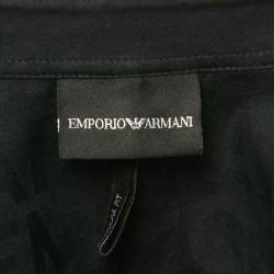 Emporio Armani Black Logo Cotton Regular Fit Shirt L